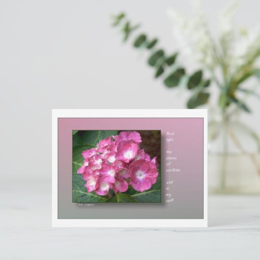 Eerste licht met Hydrangeas Briefkaart (Staand voorkant)