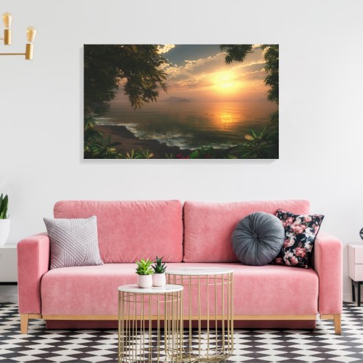 "Eerste Licht" Verpakt Canvas Afdruk (Insitu (Woonkamer))