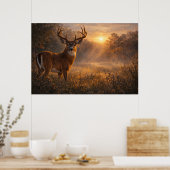 Eerste Licht | Whitetail Deer Kunst | Poster (Keuken)