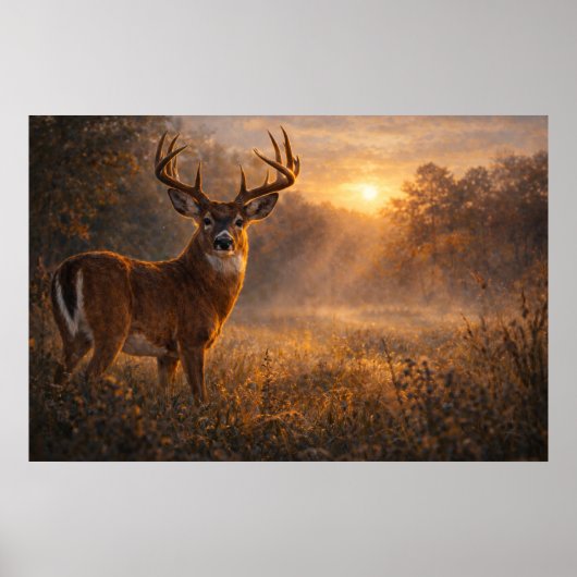 Eerste Licht | Whitetail Deer Kunst | Poster (Voorkant)
