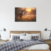 Eerste Licht | Whitetail Deer Kunst | Uitgerekt Canvas Afdruk (Insitu (Slaapkamer))