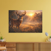 Eerste Licht | Whitetail Deer Kunst | Uitgerekt Canvas Afdruk (Insitu (Woonkamer))