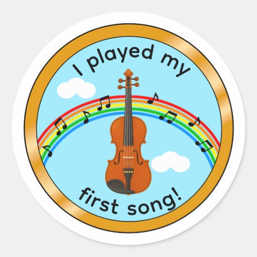 Eerste Lied Viool Medaille Sticker (Voorkant)