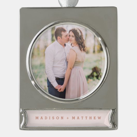 Eerste liefde vakantie Ornament Verzilverd Banner Ornament (Voorkant)