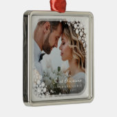 Eerste Lijst Noel White Snowflakes Metalen Ornament (Rechts)