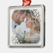 Eerste Lijst Noel White Snowflakes Metalen Ornament (Links)