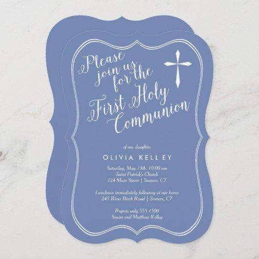 Eerste Lijst van het Label van de Heilige Communie Kaart (Voorkant / Achterkant)