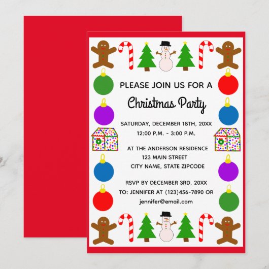 Eerste Lijst voor kerstmis #1 Save The Date (Voorkant / Achterkant)