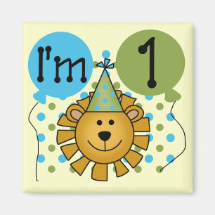 Eerste Lion Birthday Tshirts en cadeaus Magneet