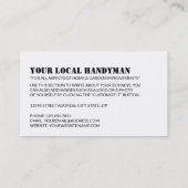 Eerste Logo, Handyman Visitekaartje (Achterkant)
