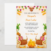 Eerste Lohri Invitation Kaart, Lohri Party Kaart (Voorkant / Achterkant)