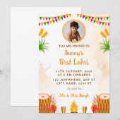 Eerste Lohri Invitation Kaart, Lohri Party Kaart (Voorkant / Achterkant)