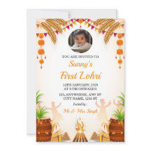 Eerste Lohri Invitation Kaart, Lohri Party Kaart