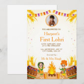 Eerste Lohri-vieringskaart met foto Kaart (Voorkant / Achterkant)