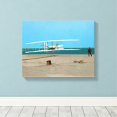 Eerste luchtstuurvleugelvliegtuig canvas afdruk (Insitu (Houten vloer))