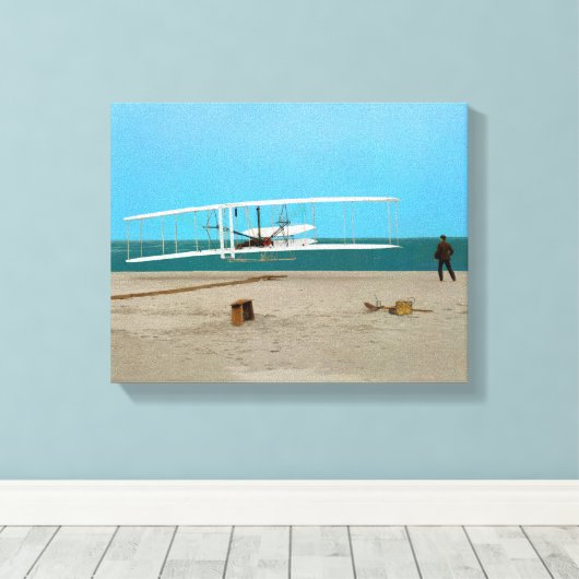 Eerste luchtstuurvleugelvliegtuig canvas afdruk (Insitu (Houten vloer))