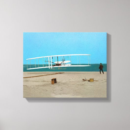 Eerste luchtstuurvleugelvliegtuig canvas afdruk (Voorkant)