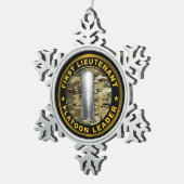 Eerste luitenant 1LT pelotonscommandant Tin Sneeuwvlok Ornament (Rechts)