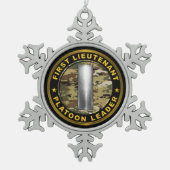 Eerste luitenant 1LT pelotonscommandant Tin Sneeuwvlok Ornament (Voorkant)
