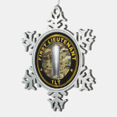 Eerste luitenant 1LT Tin Sneeuwvlok Ornament (Rechts)