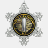 Eerste luitenant 1LT Tin Sneeuwvlok Ornament (Voorkant)