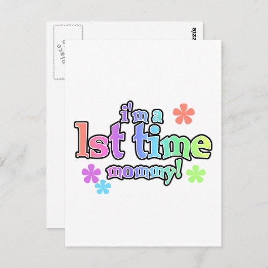 Eerste maal mammie-regenboogT-shirts en schenkinge Briefkaart (Voorkant / Achterkant)