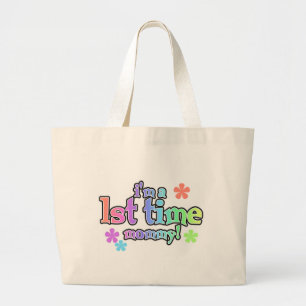 Eerste maal mammie-regenboogT-shirts en schenkinge Grote Tote Bag