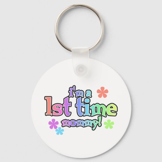 Eerste maal mammie-regenboogT-shirts en schenkinge Sleutelhanger (Voorkant)