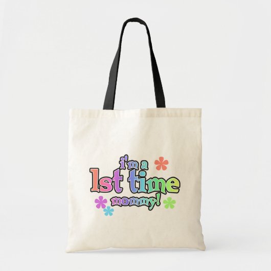 Eerste maal mammie-regenboogT-shirts en schenkinge Tote Bag (Voorkant)