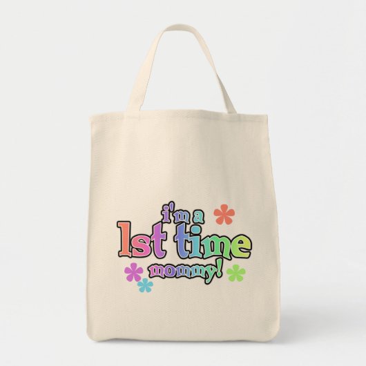 Eerste maal mammie-regenboogT-shirts en schenkinge Tote Bag (Voorkant)