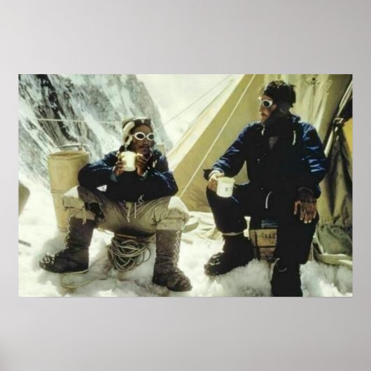 Eerste Mannen op de overnamer Everest Hillary Norg Poster (Voorkant)