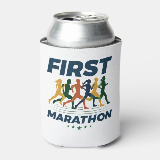 Eerste marathon marathoner Marathon Runner Blikjeskoeler (Blikje Voorkant)