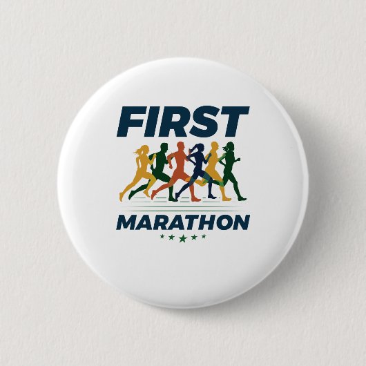 Eerste marathon marathoner Marathon Runner Ronde Button 5,7 Cm (Voorkant)