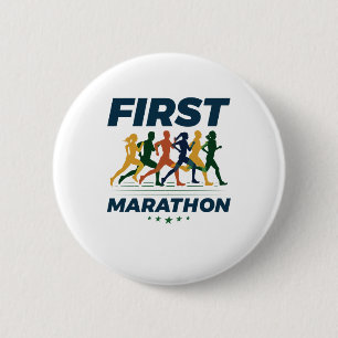 Eerste marathon marathoner Marathon Runner Ronde Button 5,7 Cm