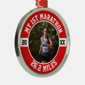 Eerste Marathon Metalen Ornament (Rechts)
