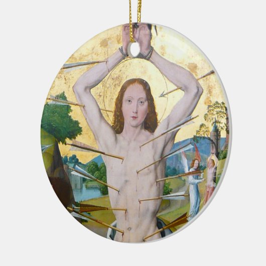 Eerste martelaarschap van St. Sebastian (M 013) Keramisch Ornament (Links)