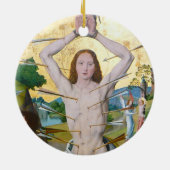 Eerste martelaarschap van St. Sebastian (M 013) Keramisch Ornament (Achterkant)