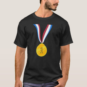 Eerste medaille voor winnaars en kampioenen t-shirt