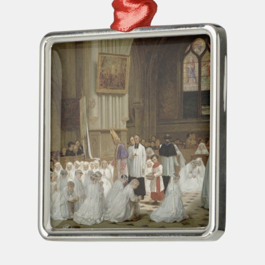 Eerste mededeling, 1867 metalen ornament (Links)