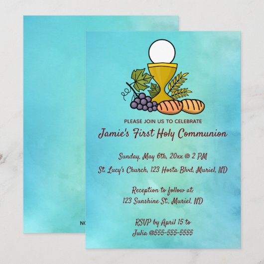 Eerste mededeling bewerkbare rijst en druiven kaart (Voorkant / Achterkant)