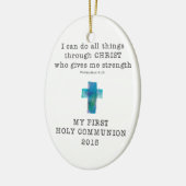 Eerste mededeling die ik kan doen keramisch ornament (Links)