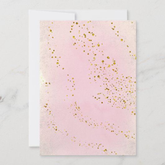 eerste mededeling FAUX-glitter en roze waterverf Kaart (Achterkant)