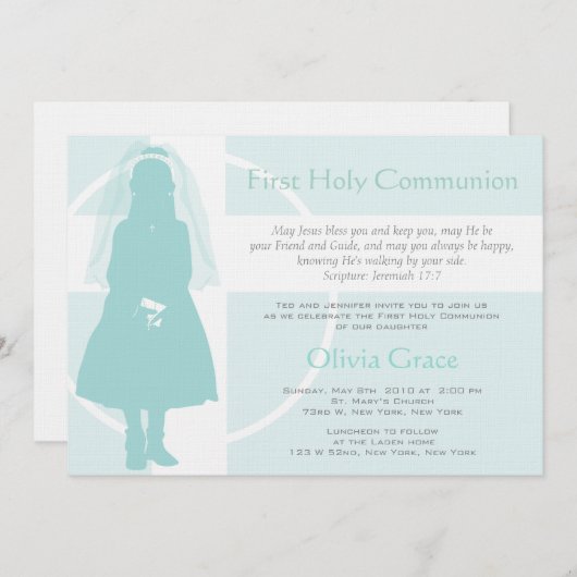 Eerste mededeling - Girl Kaart (Voorkant / Achterkant)