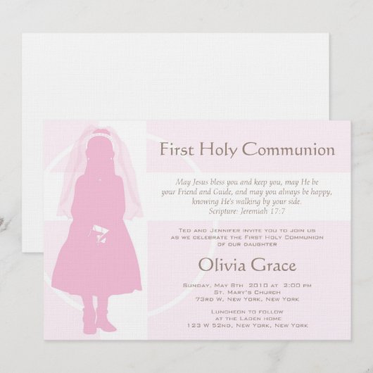 Eerste mededeling - Girl Kaart (Voorkant / Achterkant)