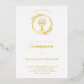 Eerste mededeling Golden tekst en ontwerp Folie Uitnodiging (Voorkant)