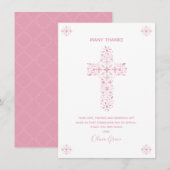 Eerste mededeling Hartelijk dank - Meisje, Aangepa Notitiekaartje (Voorkant / Achterkant)