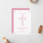 Eerste mededeling Hartelijk dank - Meisje, Aangepa Notitiekaartje (Voorkant / Achterkant in situ)