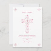 Eerste mededeling Hartelijk dank - Meisje, Aangepa Notitiekaartje (Voorkant)