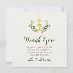 Eerste mededeling Hartelijk dank   Vast Bedankkaart