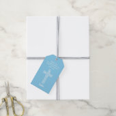 Eerste mededeling Hartelijk dank voor Baby Blue Cadeaulabel (Met Touw)